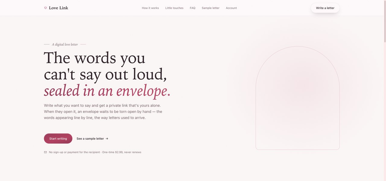 Love letter creator homepage